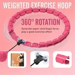 Odnímatelný Smart Weighted Fit Obruč 360° Automatické otáčení míče 24/28/36 Odnímatelné uzly Fitness Obruč Nastavitelná hmotnost