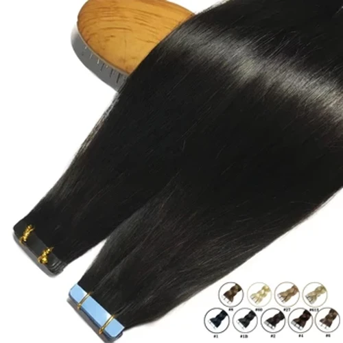 Nastro in capelli umani reali di Remy al 100% Estensioni diritte dei capelli umani brasiliani Trama della pelle Colla adesiva sulla qualità del salone per donna
