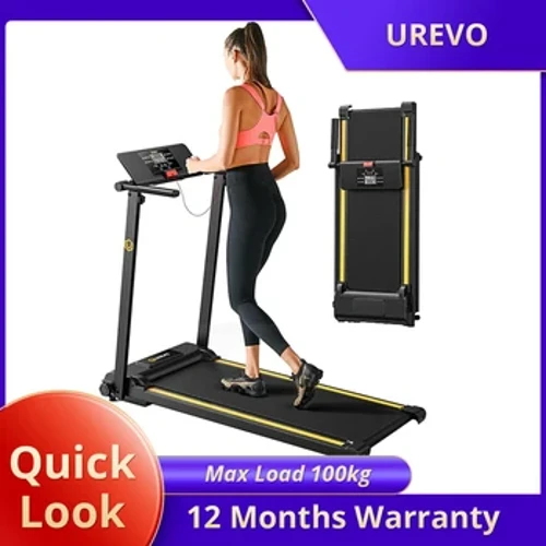 Máy chạy bộ mini UREVO Foldi Tốc độ tối đa 10km/h Khu vực đi bộ 100 * 41cm Tải trọng tối đa 100kg Đai giảm xóc 5 lớp Màn hình LCD 10,7cm