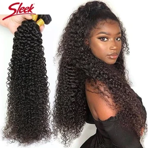 Slank peruanesch mënschlech Hoer Weave Bundles Raw Kinky Curly Human Hoer Bundles 30 32 34 Zoll 1/3/4 Bundles Deep Curly Hoer Extension
