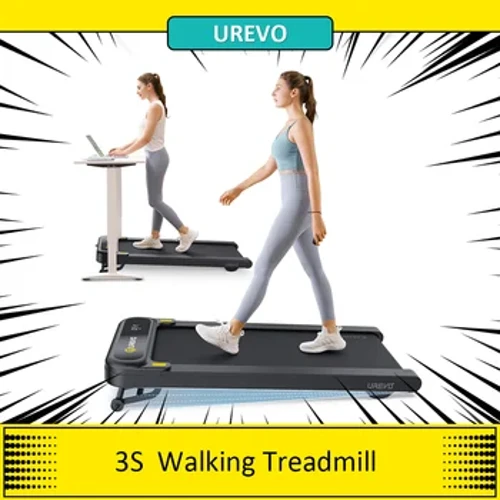 Melin Draed Cerdded Clyfar UREVO 3S, Inclein Auto 9-Lefel, Cyflymder 0.8-6KM/h, Cynnal Llwyth 120kg, Arddangosfa LED, Rheoli Ap