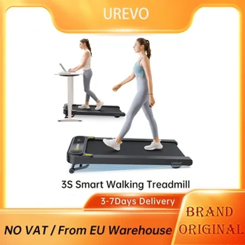 UREVO 3S Smart Walking Tredemølle, 9-nivås automatisk stigning, 0,8-6 km/t hastighet, 120 kg lastbærende, LED-skjerm, appkontroll