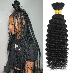 Bulk Human Hair Deep Wave Para sa Pagtitirintas ng Deep Curly No Weft Brazilian Remy Hair Extension 100 Gram Colored Grey/Ginger/Brown