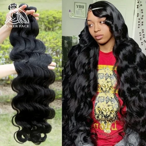 POKER Body Wave Pachete de păr uman păr brazilian apă țesătură ondulată păr uman extensie de păr Remy negru natural pentru femei