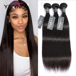 Yyong Human Human Human Human Pacéis 1/3 pacote de osso Remy Remy Extensões de cabelo humano