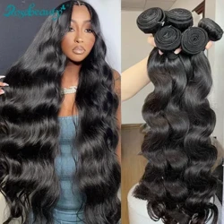 I-Rosabeauty 30 40 Intshi Yomzimba Wave 3 4 Izigaxa I-Brazilian Remy 100% Izinwele Zomuntu Ezingacutshunguliwe I-Wavy Doule Edwetshiwe Izandiso zokuluka