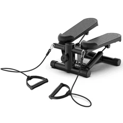 Sunny Health Fitness Total Body Advanced Stepper Machine Mini Stepper For Exercise At Home With Resistance Bands