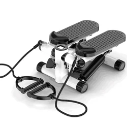 Sunny Health Fitness Total Body Advanced Stepper Machine Mini Stepper per esercizi a casa con fasce di resistenza