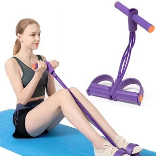 4 Tube Resistance Band Elastic Pull Rope Gym Home Hoʻomaʻamaʻa Pedal Kuʻekuʻe wāwae Hui Pū ʻIa Haʻuki Hoʻoikaika kino Lako