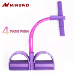 Yoga 4 Legged Pedal Puller Sit Up Elastis Tarik Tali Gym Peralatan Kebugaran Yoga Latihan Ngarep