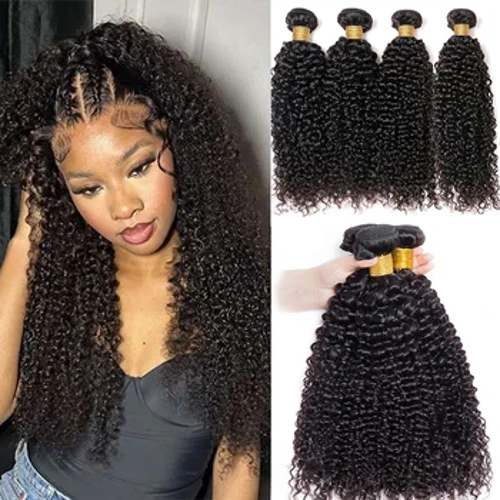Izinwele Zomuntu zase-Indian Kinky Curly 1 3 4 Izinqwaba Zisebenza Izinwele Eziluhlaza Izinwele Zoqobo Zomuntu Zithengiswa Izandiso Zezinwele Zemvelo Ezijulile Ezigoqe