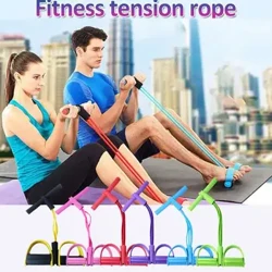 Pedal Direnç Bandı 4 Tüp Direnç Bandı Vücut Geliştirme Lateks Ayak Bileği Genişletici Egzersiz Fitness Ekipmanları Çektirme Oturmak