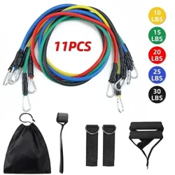 11pcs TPE Resistance Band Set Fitness Band Pull Rope Elastic Training Band na May Door Anchor Handles Magdala ng Bag Legs Ankle Straps