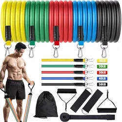 Set Rhaffau Elastig Ymarfer Corff Ffitrwydd 100 Pound Resistance Band, Band Ioga Ffitrwydd Cartref Offer Ymarfer Corff Hyfforddi Cryfder