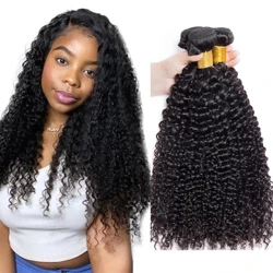 Vifurushi vya Nywele za Kinky Curly Wave vya Brazil Vipande 1/3 Vifurushi Halisi vya Nywele za Binadamu 10A 12-32 Inch Remy Viendelezi vya Nywele za Binadamu kwa Wanawake.