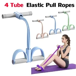 4 Resistanc Elastic Pull Ropes Hoʻoikaika kino Rower Belly Resistance Band Home Gym Haʻuki Hoʻomaʻamaʻa ʻana i nā kaula lohi no nā lako hoʻoikaika kino.