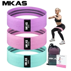 MKAS 3PCS Elastico Fitness Elastici Elastici a Resistenza Yoga Set Hip Circle Fasce di Espansione Palestra Fitness Booty Band Allenamento a Casa