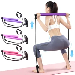 Hoʻoikaika kino hou ʻo Yoga Pilates Bar Stick Crossfit Resistance Bands Trainer Yoga Pull Rods Pull Rope Portable home Gym Body Workout