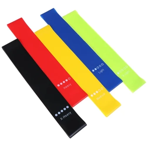 Bandiau Rwber Yoga Resistance Offer Ffitrwydd Awyr Agored Dan Do 0.35mm-1.1mm Pilates Sport Training Workout Bandiau Elastig 5 Lliw