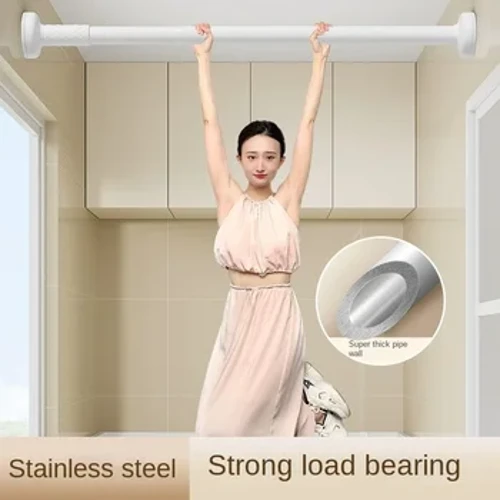 Niet-ponsende telescopische stang, uitschuifbare gordijnroede, steunframe, balkonkast, steunstang, home fitness horizontale balk