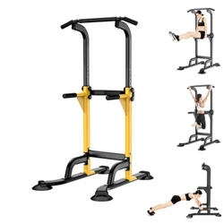 Upassbar Héicht Pull Up Dip Station Power Tower Pull-ups Stand Fir Home Gym Stäerkt Workout Horizontal Bars Fitness Ausrüstung