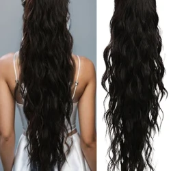Ekstensi Ekor Kuda, Ekstensi Rambut Ekor Kuda 26 Inch kanggo Wanita Ekor Kuda Keriting Keriting Bergelombang Pilihan multi warna kanggo saben dina