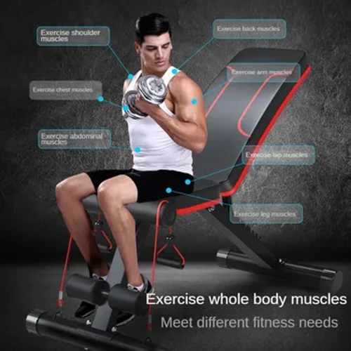 Adjustable Weight Bench para sa Sambahayan, Dumbbell Bench, Supine Board, Folding, Multi-functional Trainer, Fitness Equipment