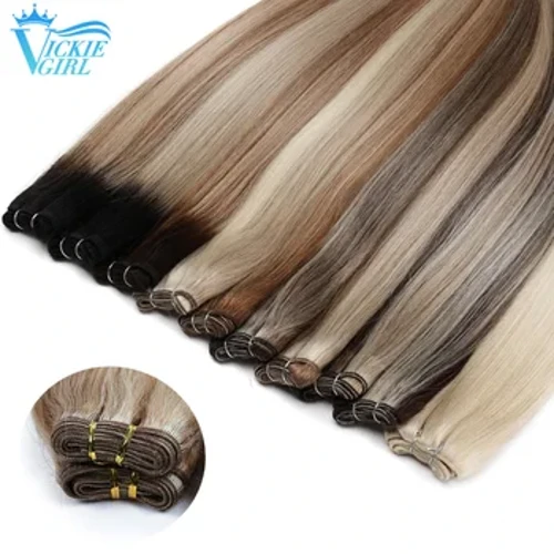 Vifurushi vilivyonyooka vya Nywele za Kibinadamu Vilivyonyoosha Viongezeo vya Nywele za Binadamu vya Kuchekesha vya Ombre 100g/Pcs 16"-28" Skin Remy Skin Double Weft