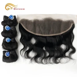 Tissage en lot brésilien bouclé et rebondissant ombré avec Frontal, Extensions de cheveux courts colorés avec Lace Frontal