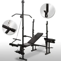 Hem Träningsutrustning Squat Rack Multifunktionell hopfällbar vikt Bänk Bänkpress