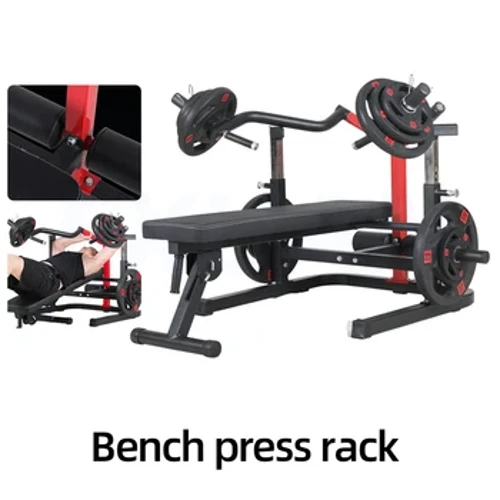 Máy ép băng ghế dự bị Bảo vệ an toàn Cử tạ thương mại Giá đỡ tạ gấp chuyên nghiệp Tập thể dục Cơ ngực Barbell Press Giường