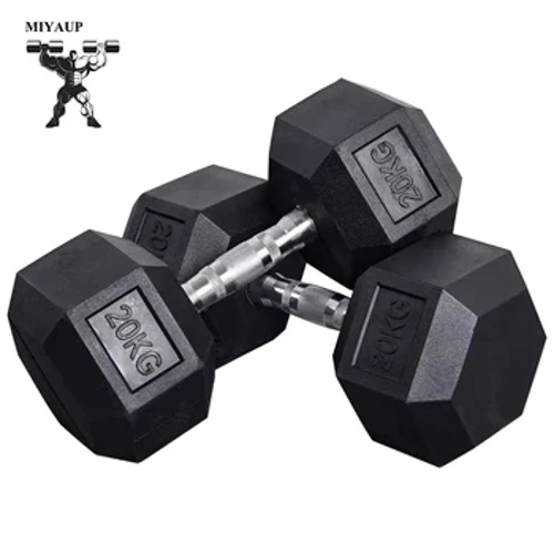 Campfa MIYAUP Dumbbells Rwber Masnachol Set Lawn O Offer Chwaraeon Cyfanwerthu Ffitrwydd Dan Do 20kg Aelwyd 15kg