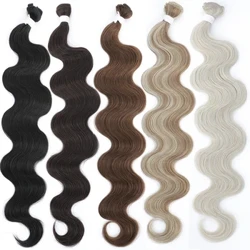 Faarweg Body Wave Hoer Bundles 613 Piano Blond Natural synthetesch Hoer Extensions Ombre Décke Ponytail Los Déif Hoer Weben