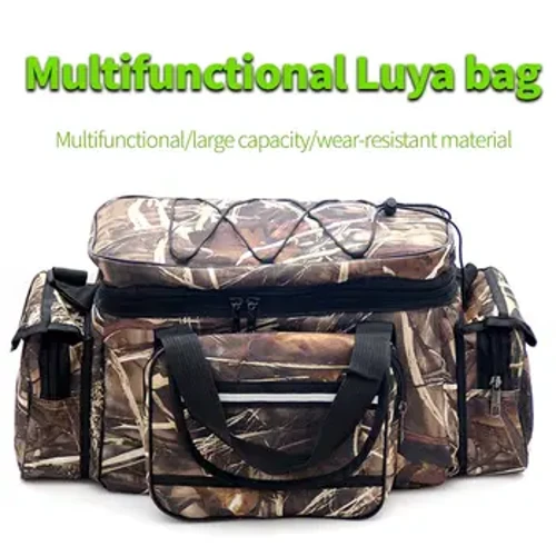 Pesca à prova d'água Bolsa Nylon Equipamento de pesca multifuncional de grande capacidade Bolsas de ombro ao ar livre à prova d'água de duas camadas