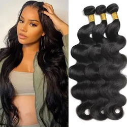 12A Corff Wave Bwndeli 30 Modfedd Raw Indiaidd Remy Virgin Heb ei Brosesu 100% Gwallt Dynol BodyWave Estyniadau Gwallt 1 3 4 Bargen Bwndeli