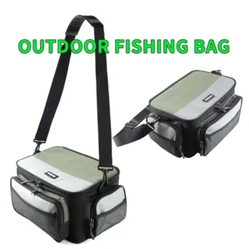 Bolsa de pesca luya multifuncional, tecido oxford à prova d'água e resistente ao desgaste, bolsa crossbody de pesca, equipamento de pesca, pochete