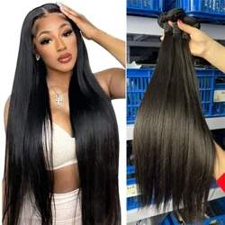 Brasilianesch Hoer Bundles Straight Human Hoer Web Bundles Remy Hoer Extension Natural Black 1/3/4 Pcs 8-40 Zoll