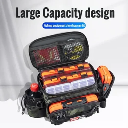 Tas Fishing Lure, Winter Fishing Outdoor Fishing Backpack with Rod Holder Bag, Fishing Tackle Backpack Lure Box Gear Storage Bag