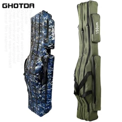 110/ 120 / 130 / 150cm Fishing Bag Oxford Cloth Folding Fishing Rod Reel Bag Kagamitang Pangingisda Mga Storage Bag Mga Travel Carry Case