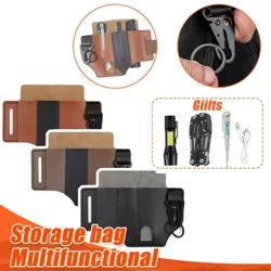 Borsa porta attrezzi da pesca Fondina indossabile durevole stile vintage Borsa per attrezzatura da pesca multi-utensile da 5 pezzi per sport all'aria aperta