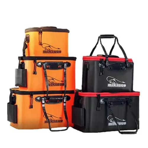 Bag Pysgota Cludadwy Bwced Pysgota Collapsible Blwch Pysgod Byw Gwersylla Cynhwysydd Dŵr Tremio Basn Pysgota Taclo Bag Storio