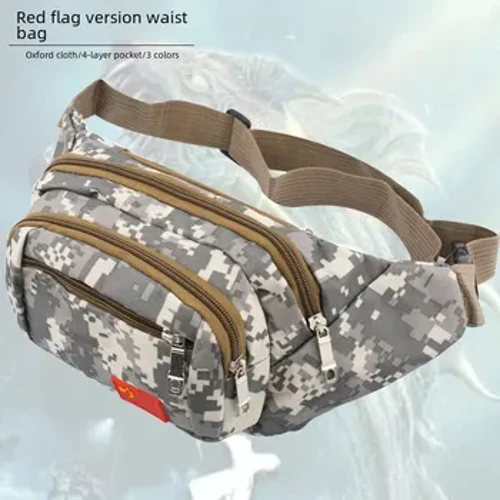 Inguqulo Yefulegi Elibomvu Inguqulo Yokudoba I-Lure Waist Bag 4 I-Pocket Camouflage I-Oxford Cloth Outdoor Carrying Bag Fishing Tackle