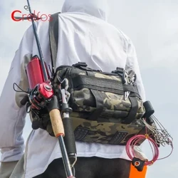 Vedenpitävä kalastuskassi Cross Body Sling -kalastusvälinereppu vapapidikelaatikolla Säilytys Armeijan ulkokäyttöön kompakti viehepussi