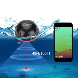 XA02 Brezžični Bluetooth Smart Sonar Fish Finder 48m/160ft Fish Finder Prenosna oprema za ribolov na prostem za IOS Android