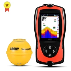 LUCKY FF1108-1CWLA Uppladdningsbart trådlöst ekolod för fiske 45M Vattendjup Ekolod Fishing Finder Bärbar Fishfinder