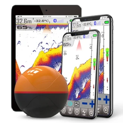 Erchang F68 Bezdrôtový vyhľadávač rýb Hĺbkový echolot Duálny frekvenčný sonarový poplachový snímač Fishfinder IOS a Android s GPS