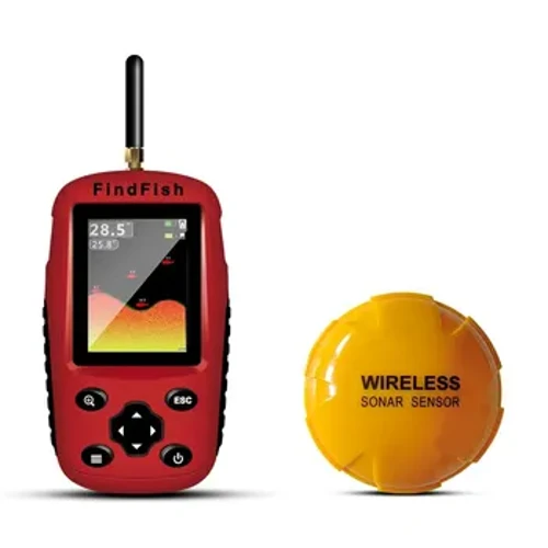 2024 Neie Wireless Faarfbildschierm Portable Sonar Fish Finder 90 Grad Sonar Ofdeckung Echo Sounder Alarm Sensor Lake Sea Fishing Fi