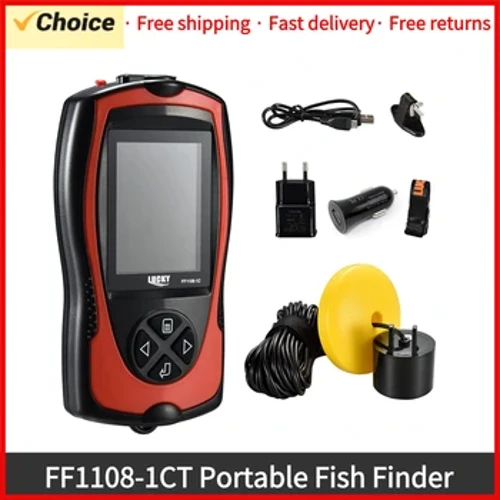 FF1108-1CT Portable Fish Finder 100M/300FT Depth Fish Alarm Wired Fish Detector echo sounder wireless for Fishing