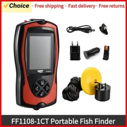 FF1108-1CT Detector de pește portabil 100M/300FT Adâncime Alarma de pește Detector de pește cu fir echo sonder fără fir pentru pescuit