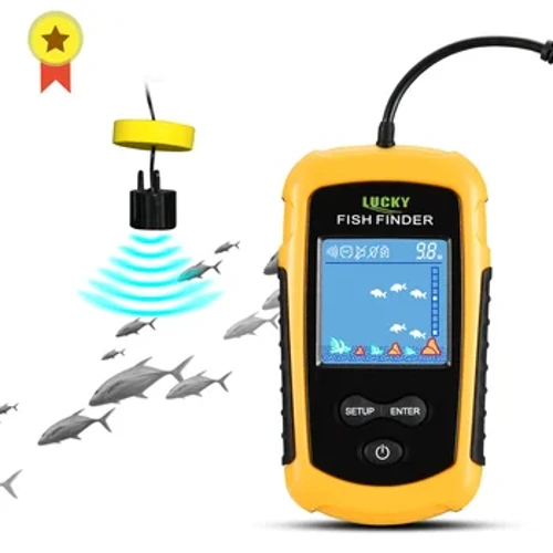 I-FFC1108-1 I-alamu engu-100M Izitholi Zezinhlanzi Ze-Sonar Eziphathekayo 45 degrees Sonar Coverage Echo Sounder Alarm Transducer I-Lake Sea Fishing